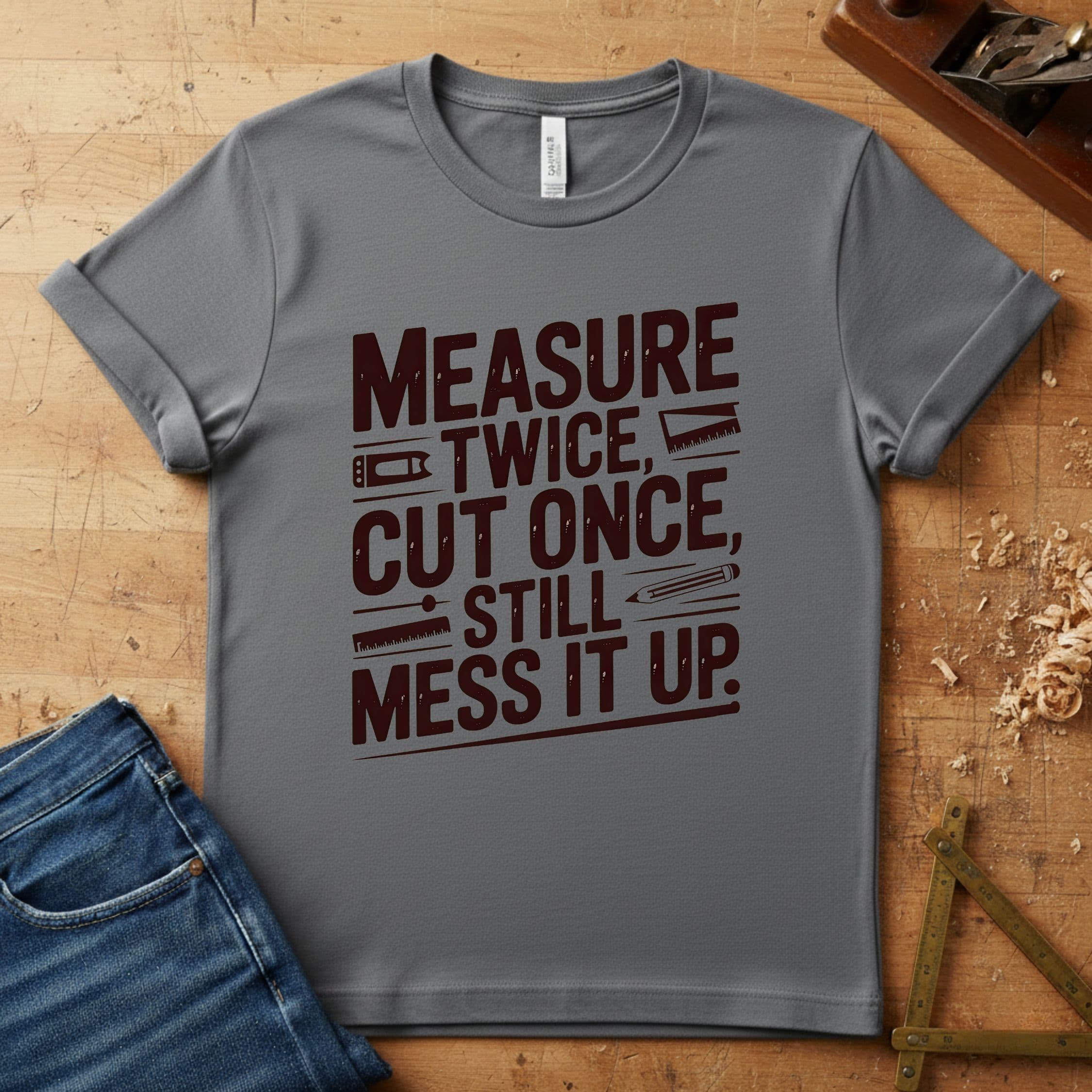 Measure Twice -still mess up in Sport Grey