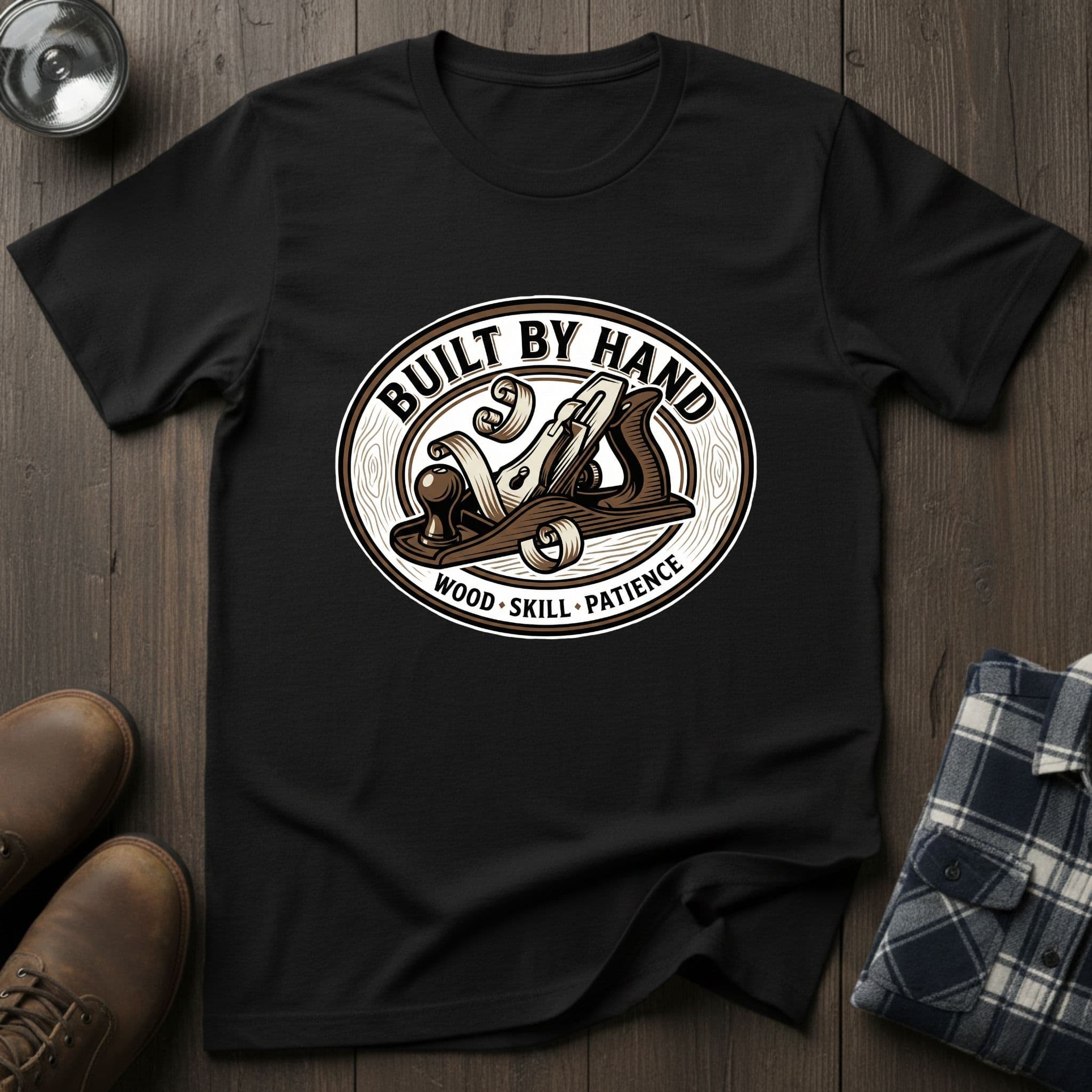 Built By Hand, woodworking T-shirt