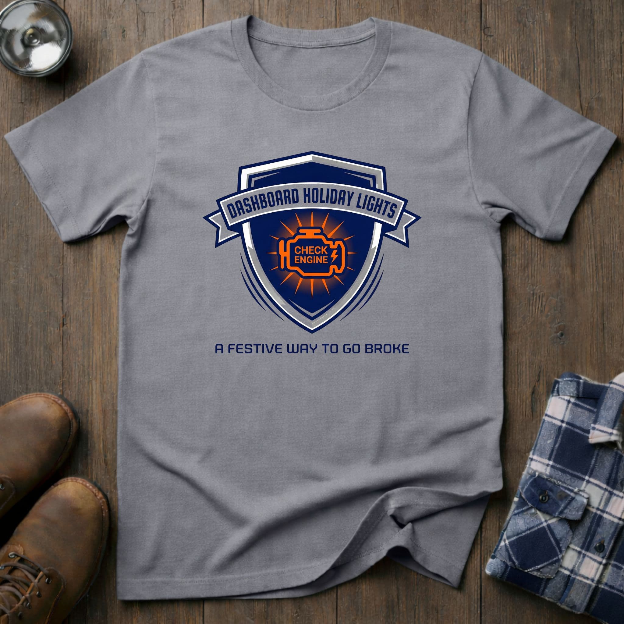 Dashboard Holiday Lights, funny car guy T-shirt