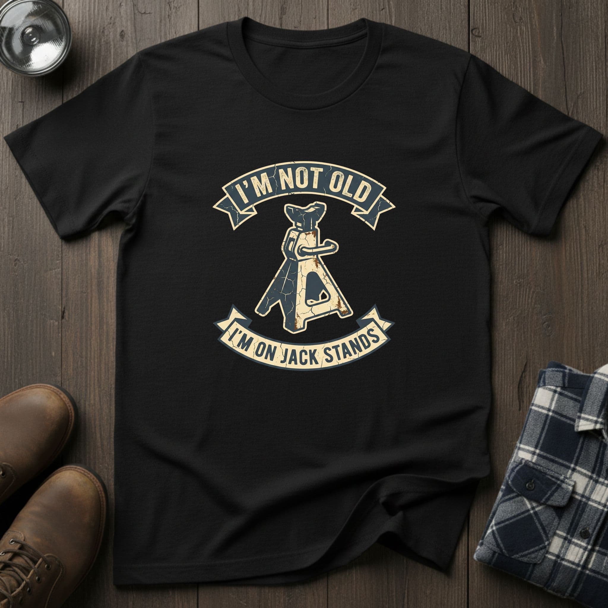 I'm not old - jack stand, funny mechanic T-shirt