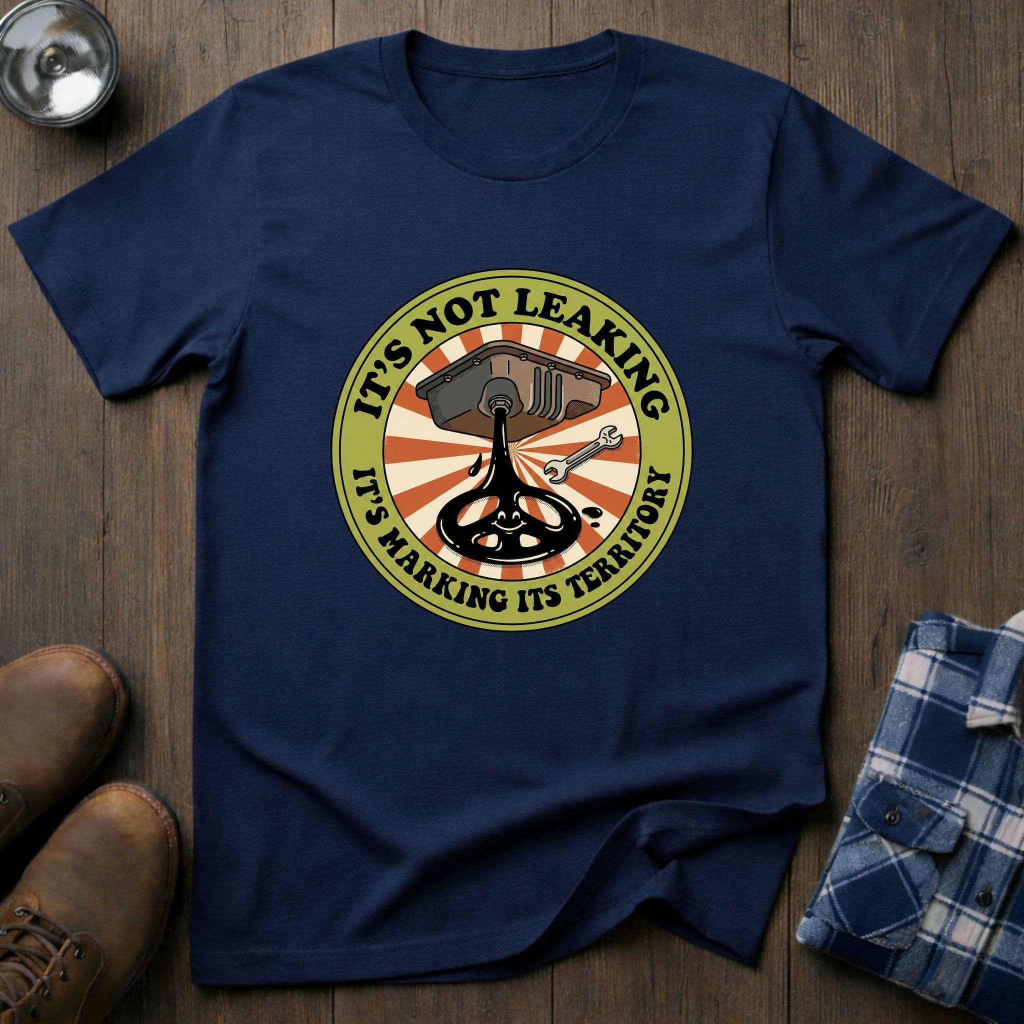 It's not leaking, funny mechanic T-shirt