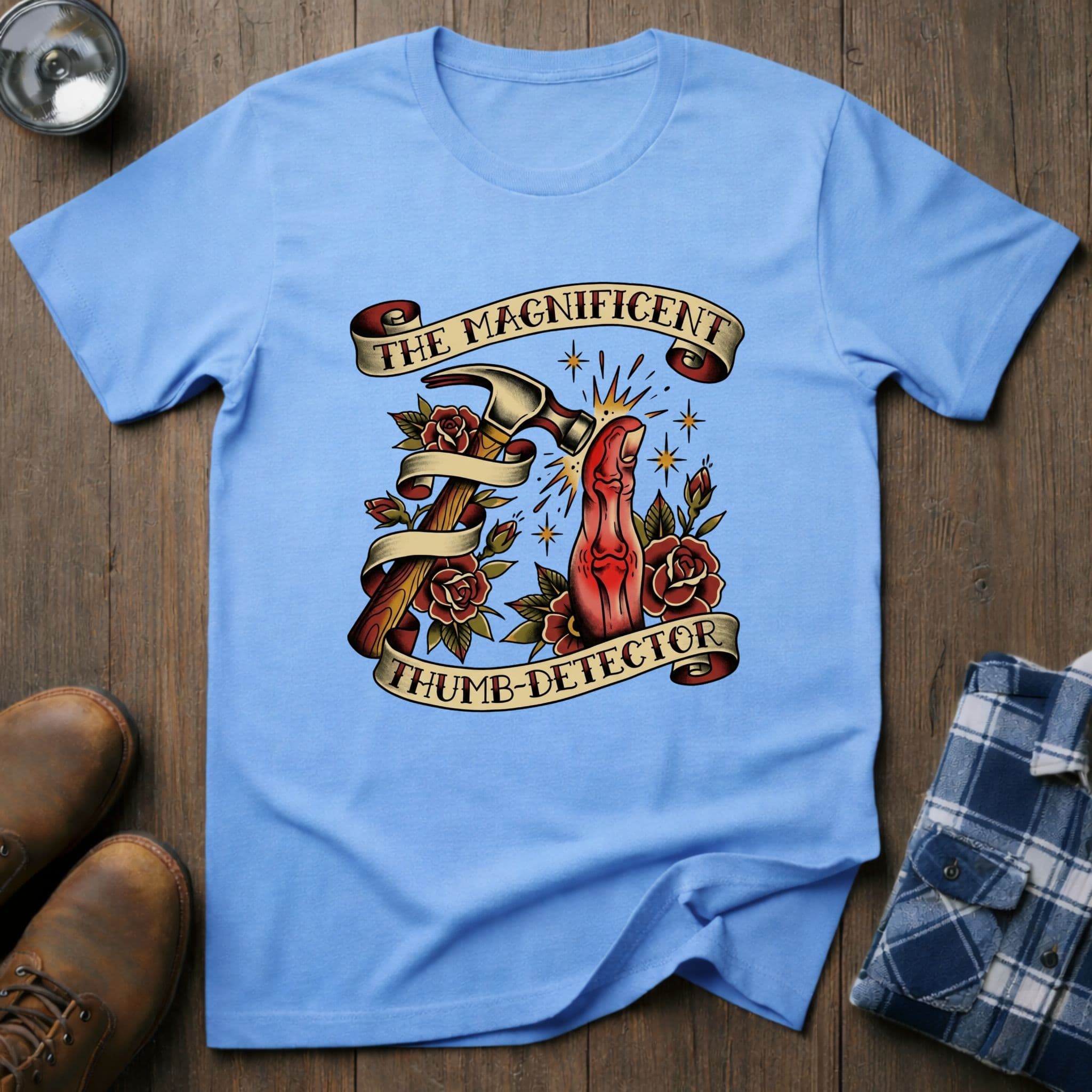 Magnificent Thumb Detector, funny woodworking T-shirt