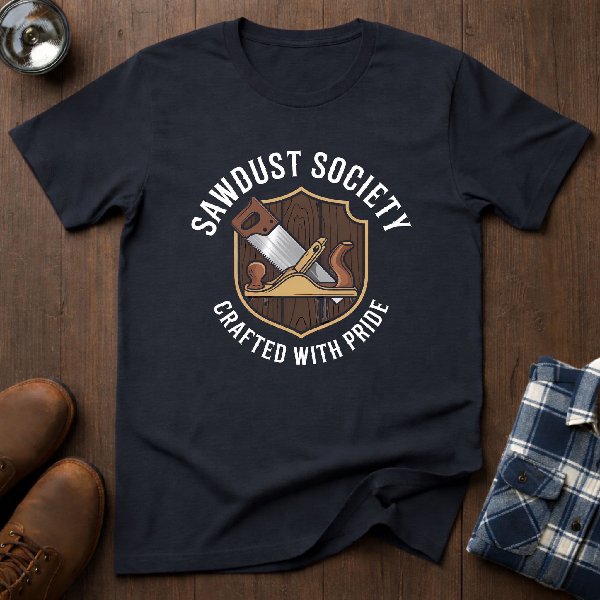 Sawdust Society, woodworking T-shirt