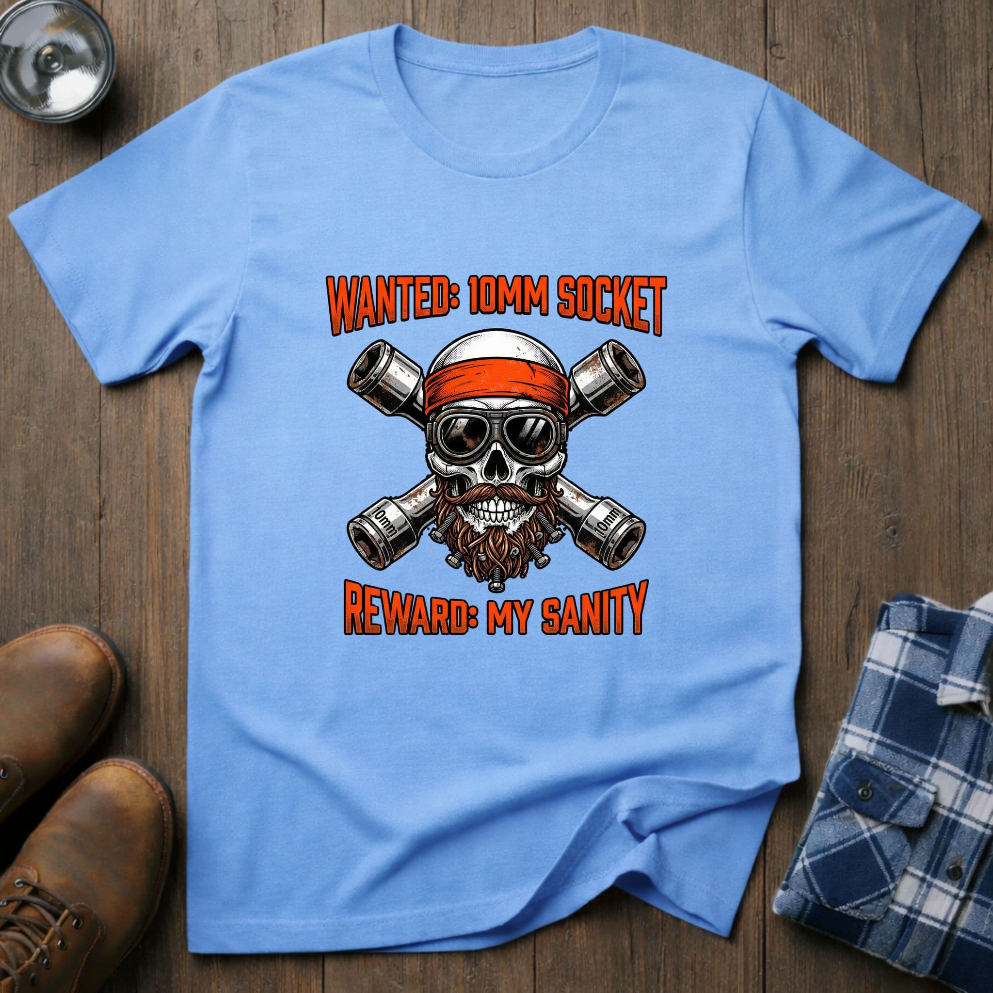 Wanted 10mm socket, funny mechanic T-shirt