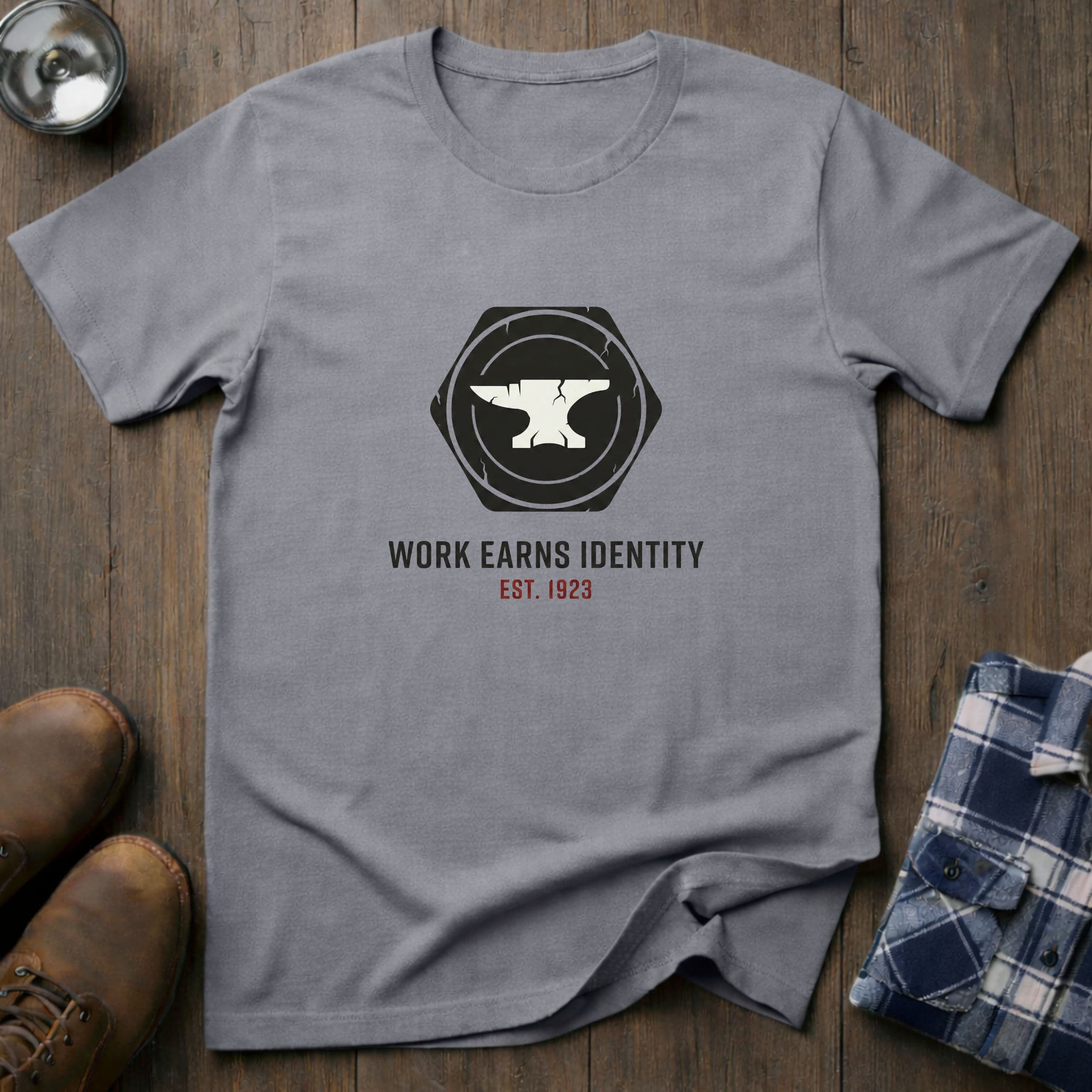 Work Earns Identity, tradesman T-shirt