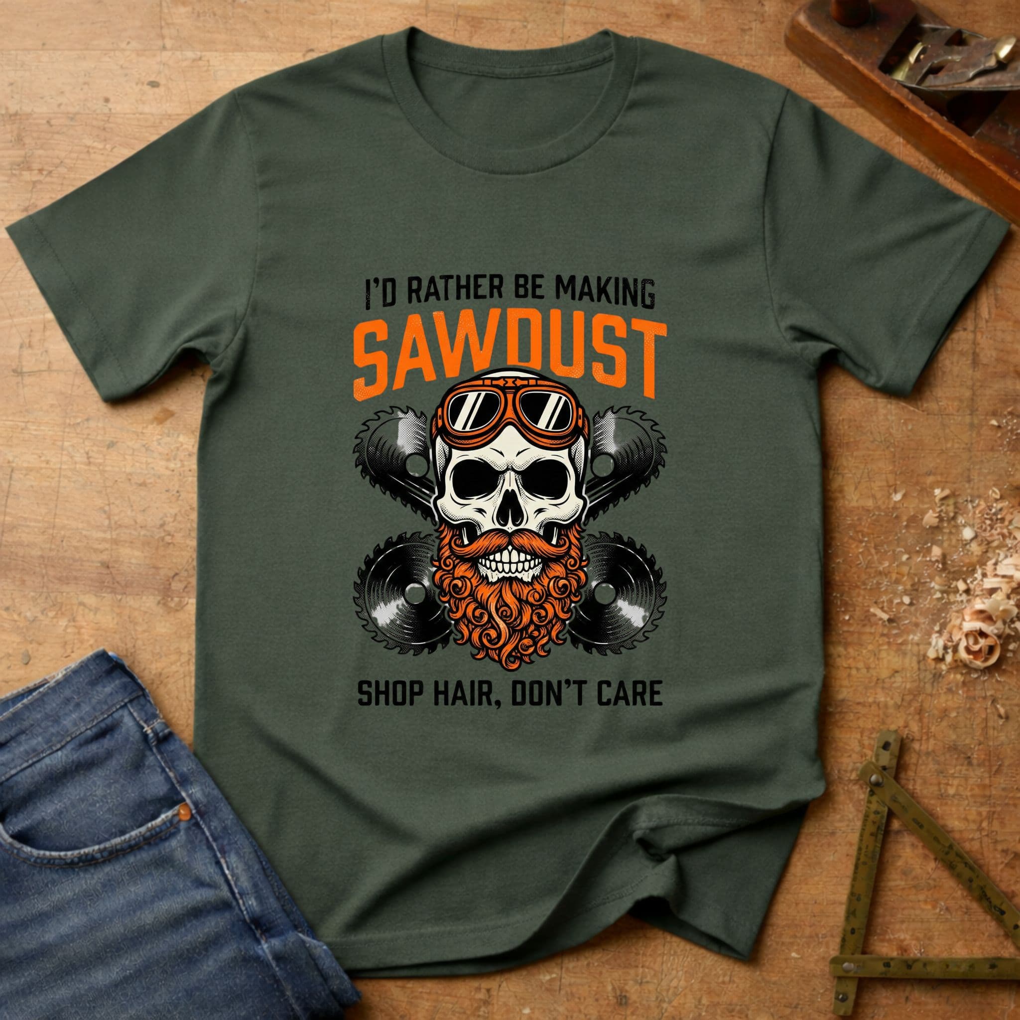 I'd rather be making sawdust, funny woodworking T-shirt