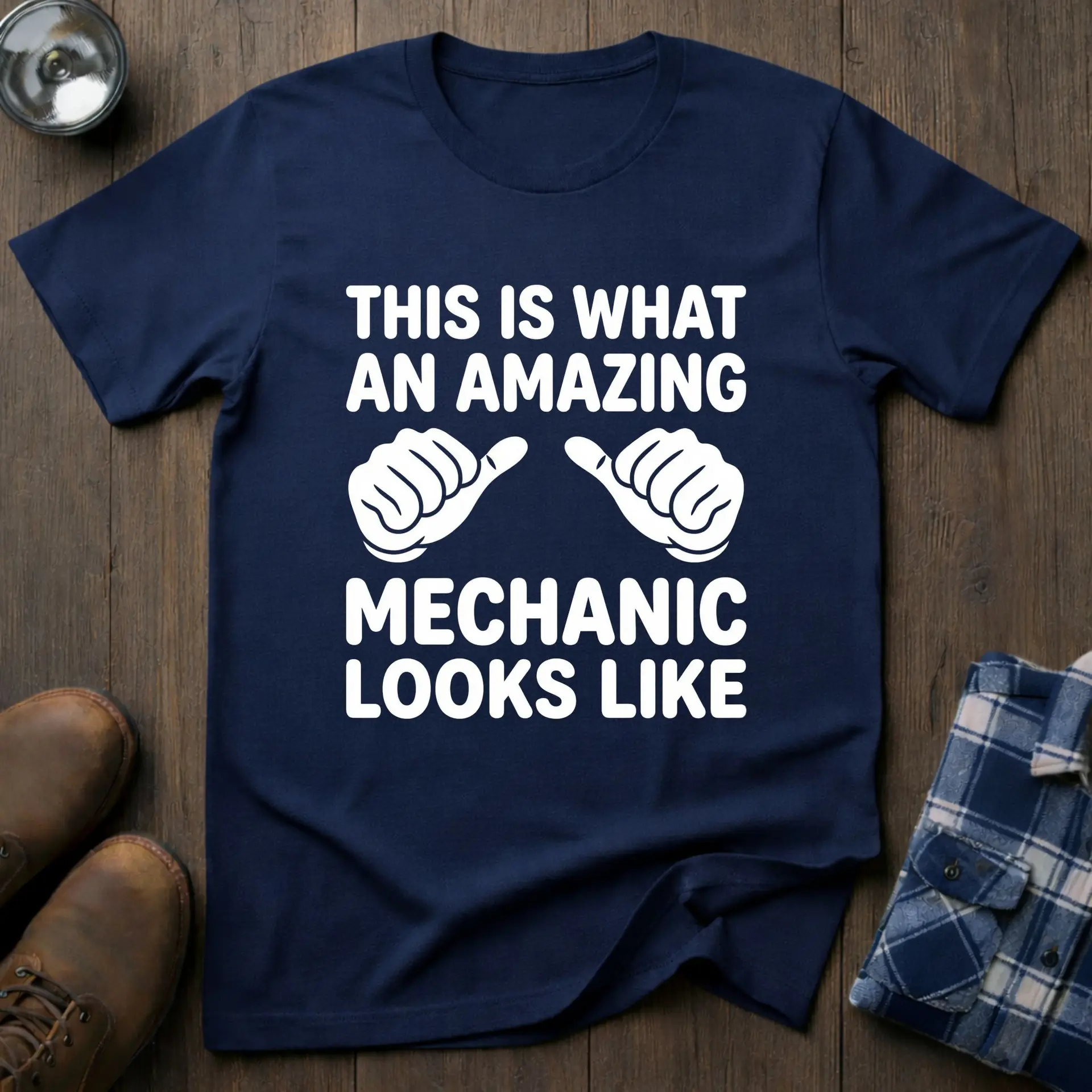 Amazing Mechanic, mechanic T-shirt in Navy