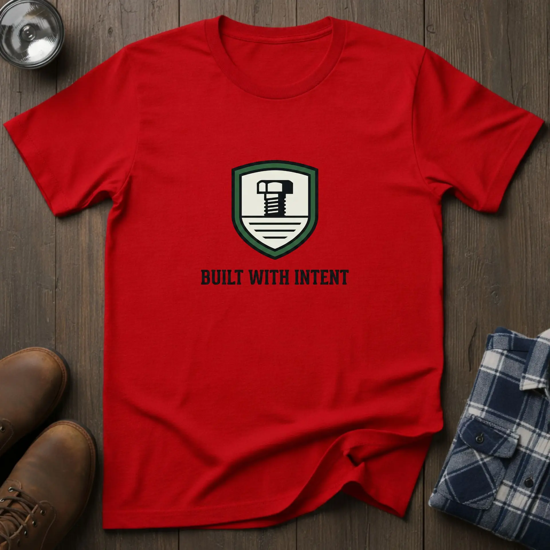 Built with Intent, workshop T-shirt in Red