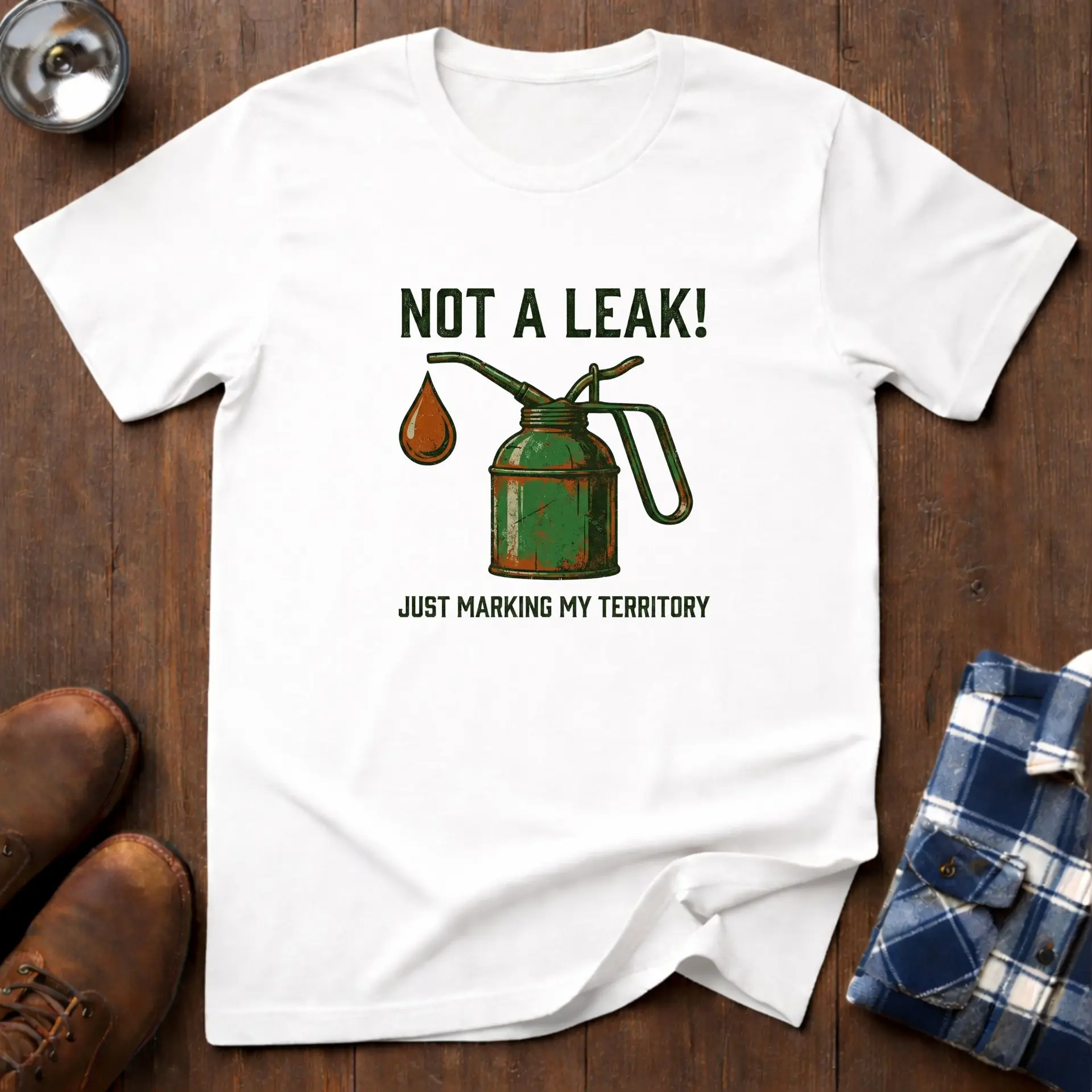 Not a Leak, funny mechanic T-shirt in White