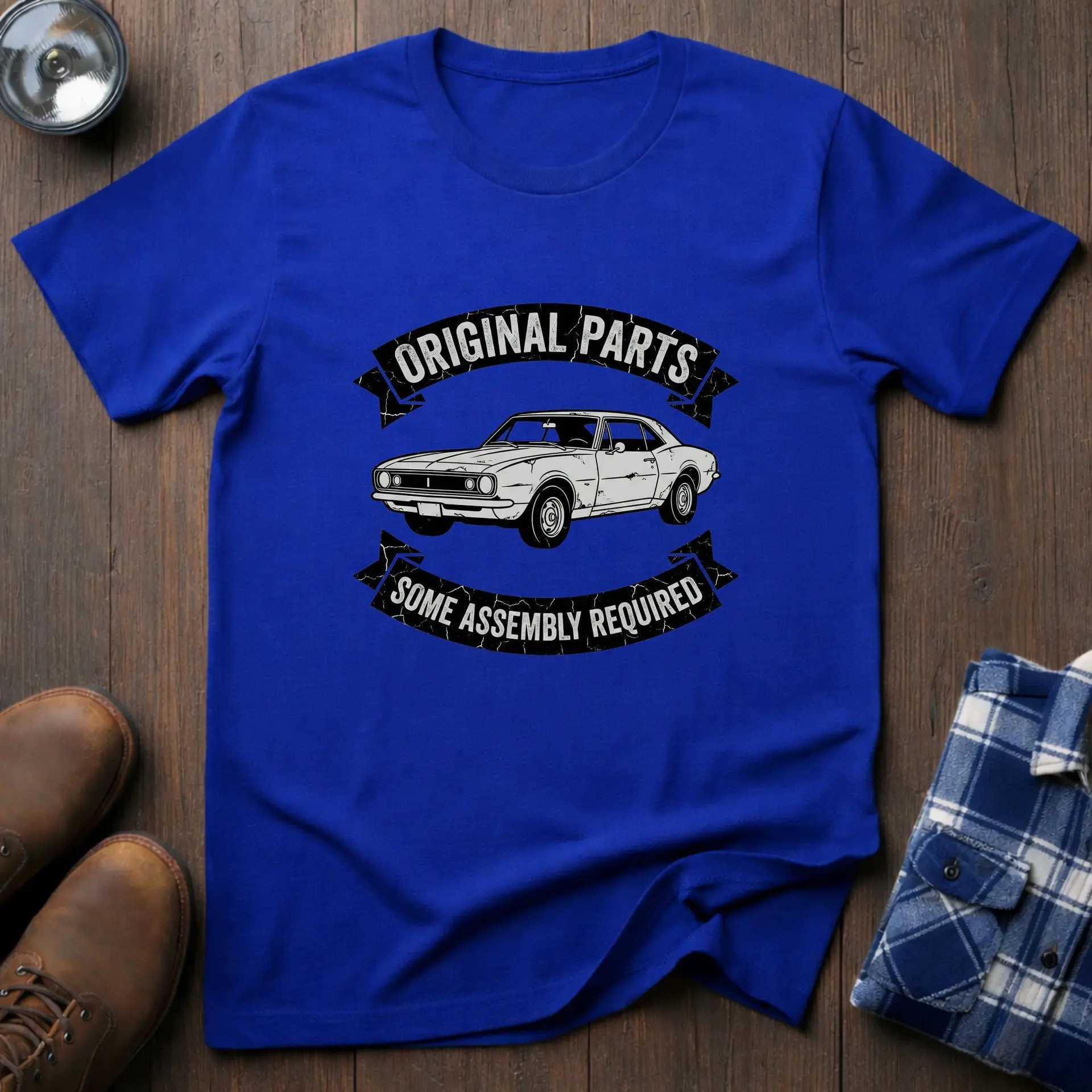 Original parts, funny car guy T-shirt in Royal