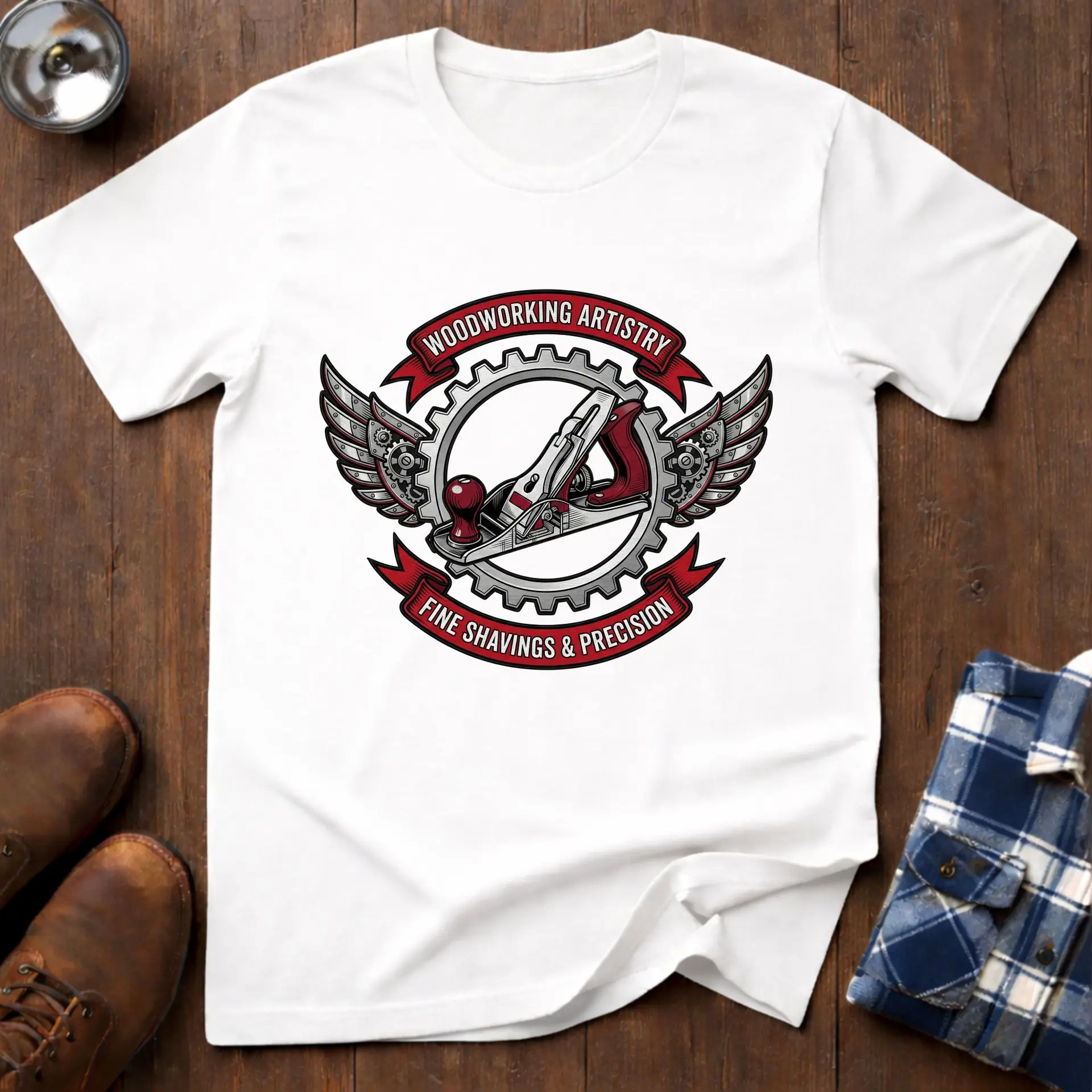 Woodworking Artistry, woodworking T-shirt in White