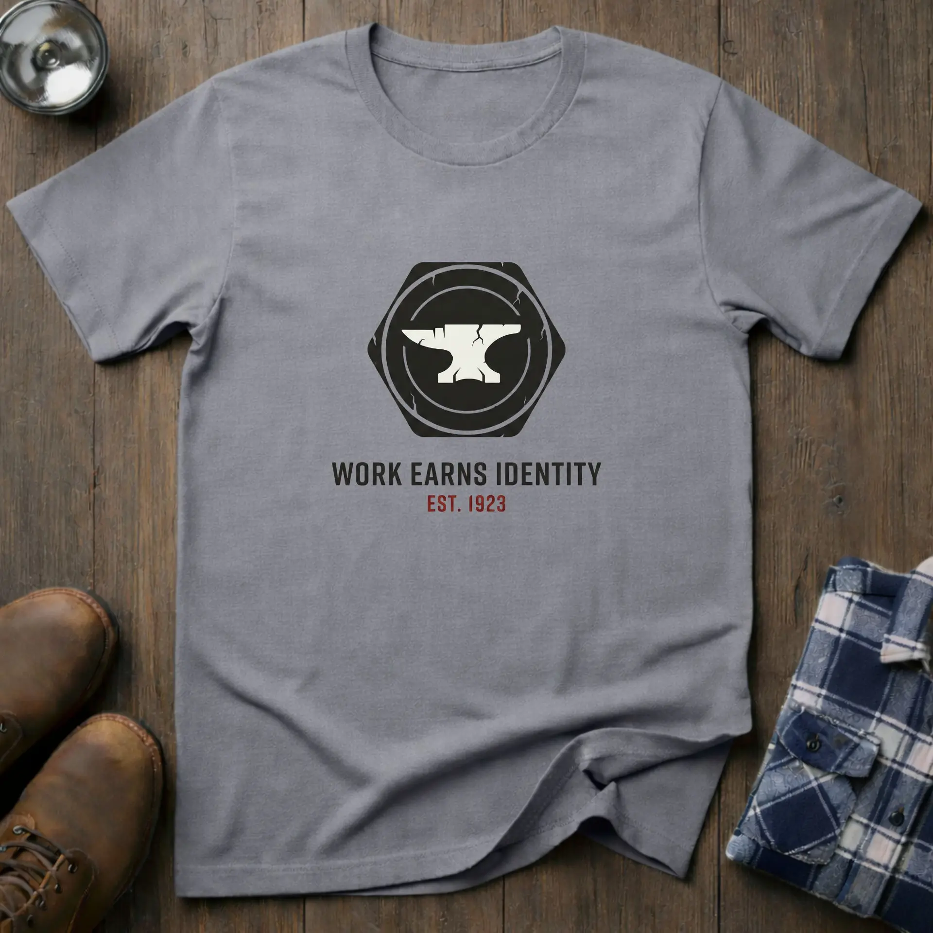 Work Earns Identity, tradesman T-shirt