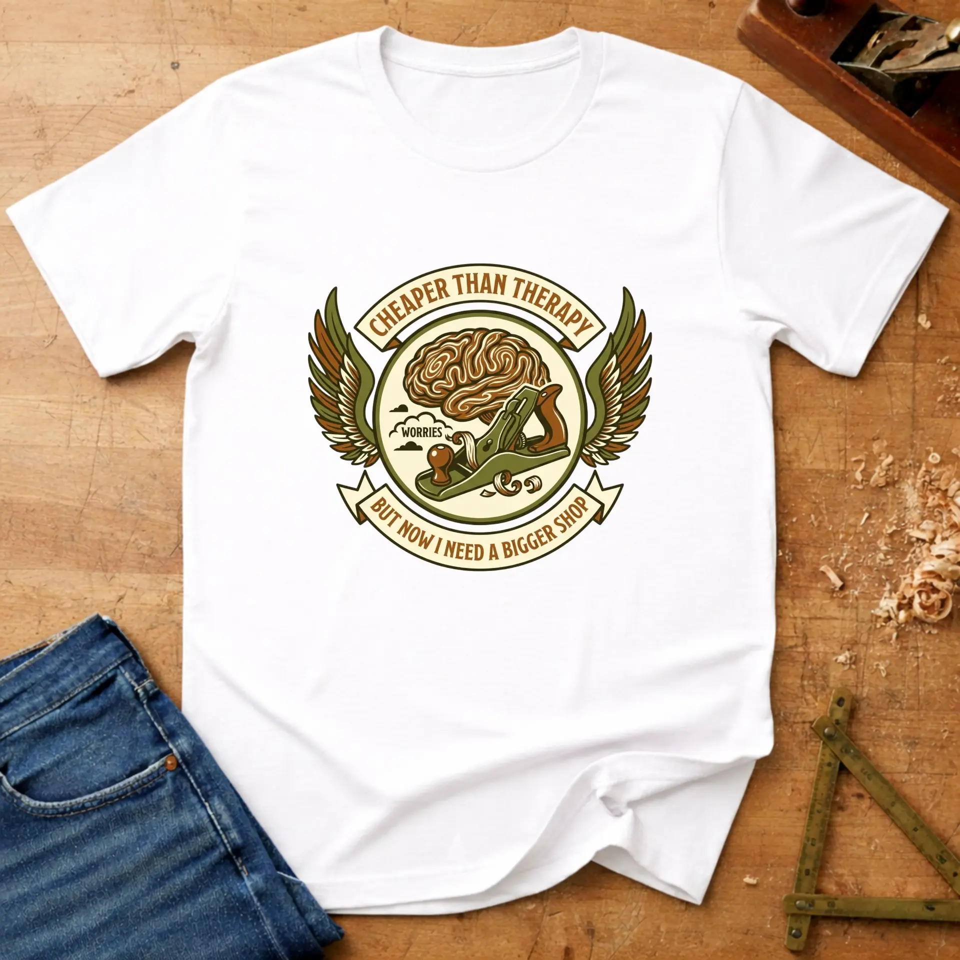 Cheaper than Therapy, funny workshop T-shirt