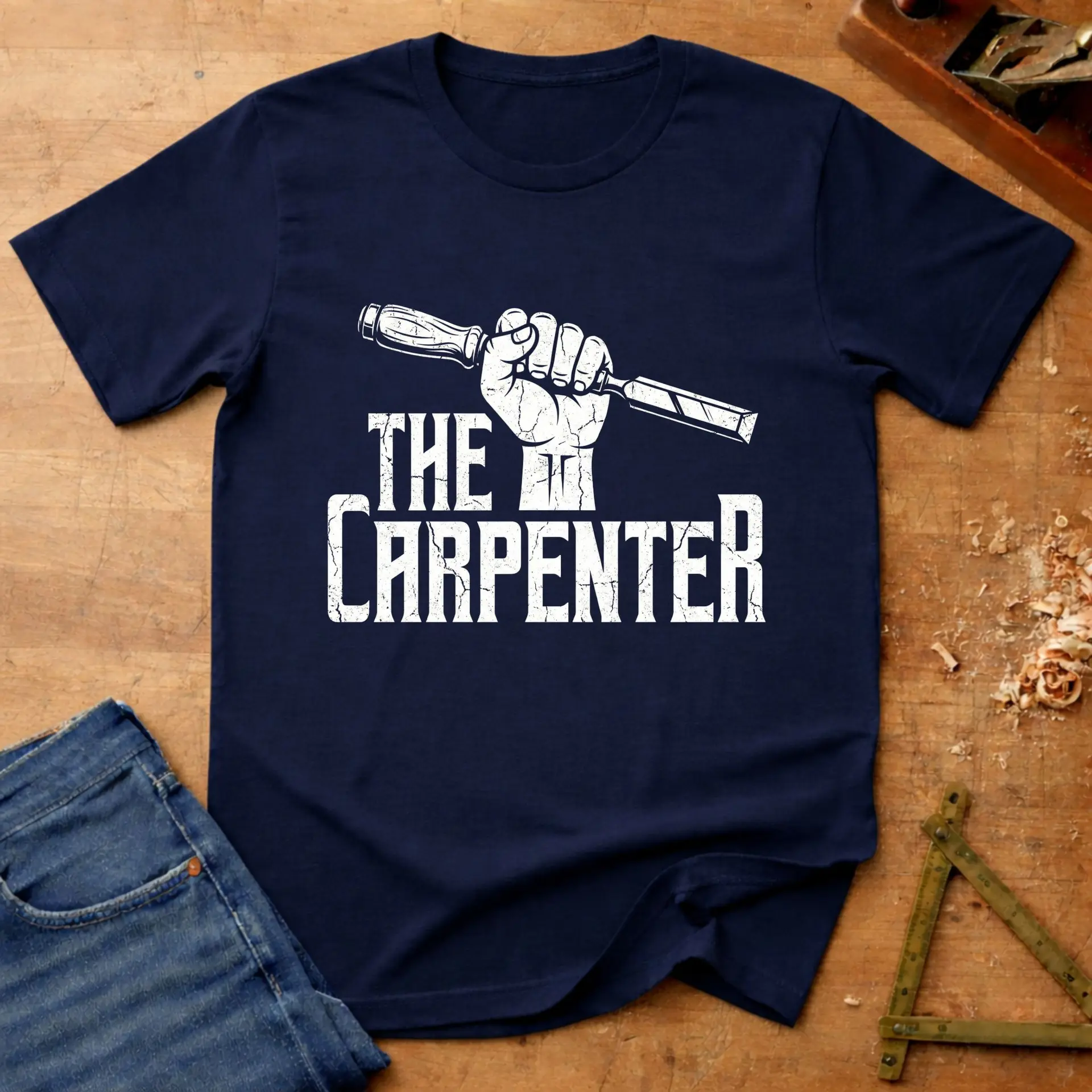The Carpenter, carpenter T-shirt in Navy