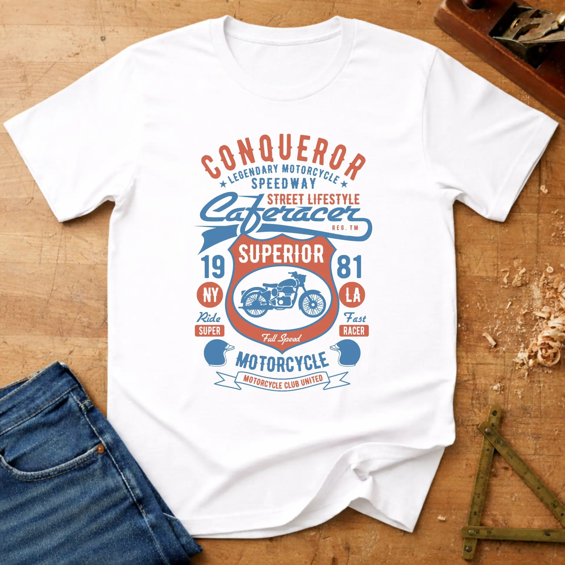 Conqueror Speedway, vintage motorcycle racing T-shirt